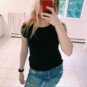 EVERLANE BLACK KNIT T-SHIRT